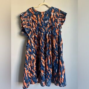 Michelle McDowell orange and blue dress - brand new with tags